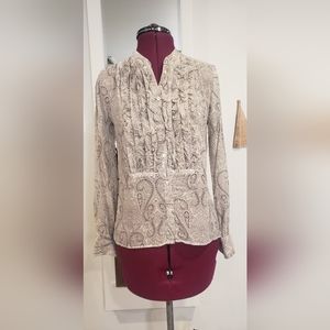 J Crew 100% Silk Paisley Blouse